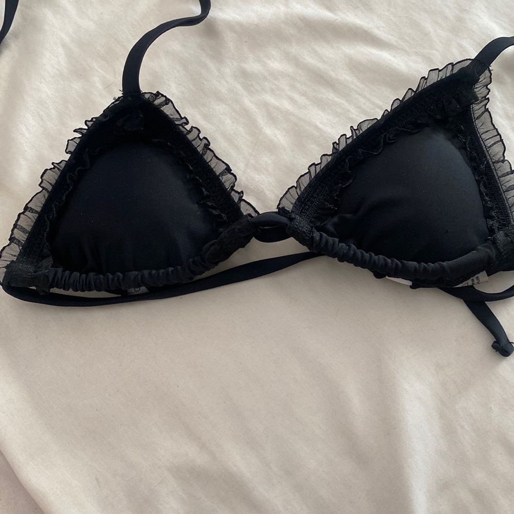 black and lace bikini top